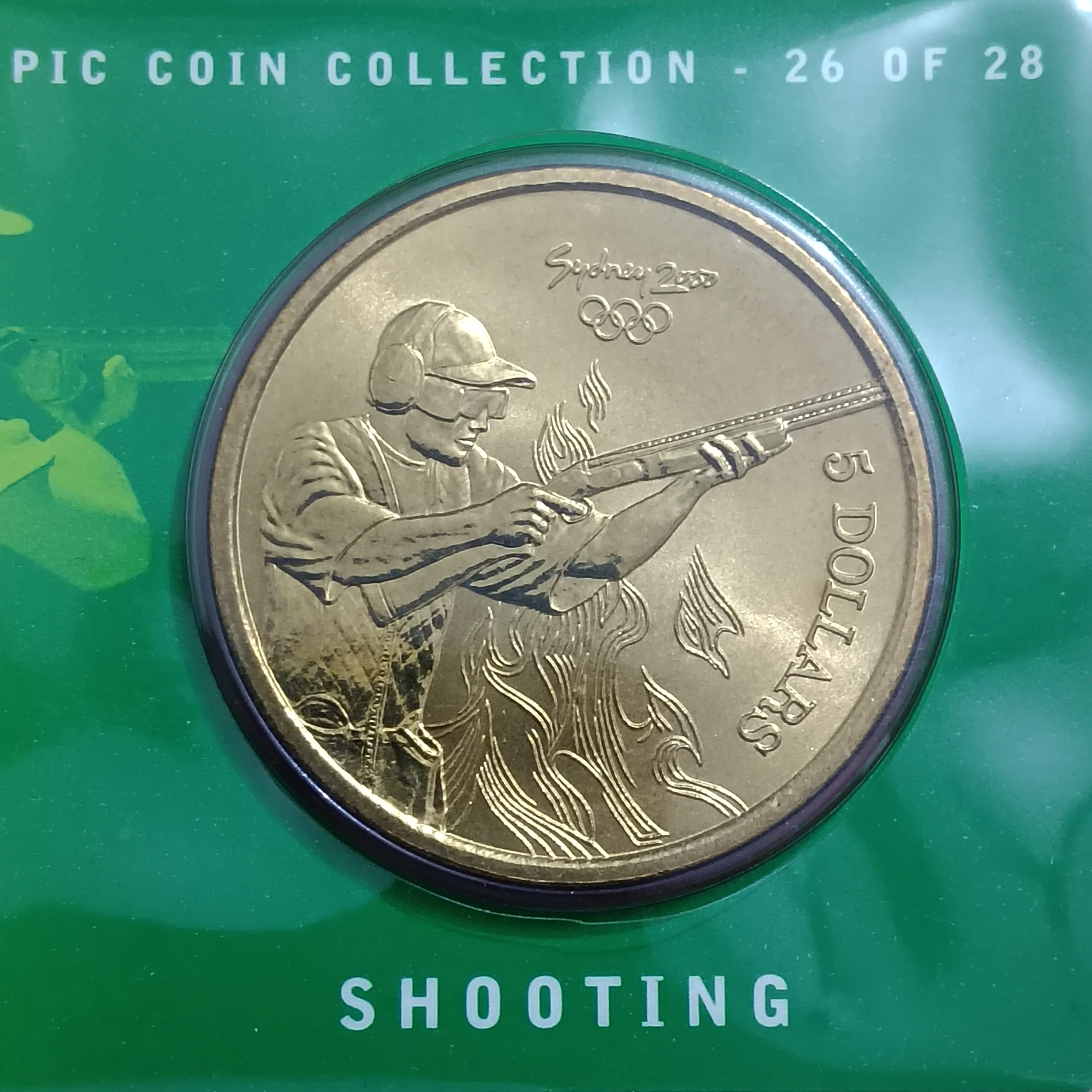 Rare Rare Rare 5 Dollars Elizabeth Australia Sydney 2000 Year Olympic Shooting Coin Royal Australian Mint