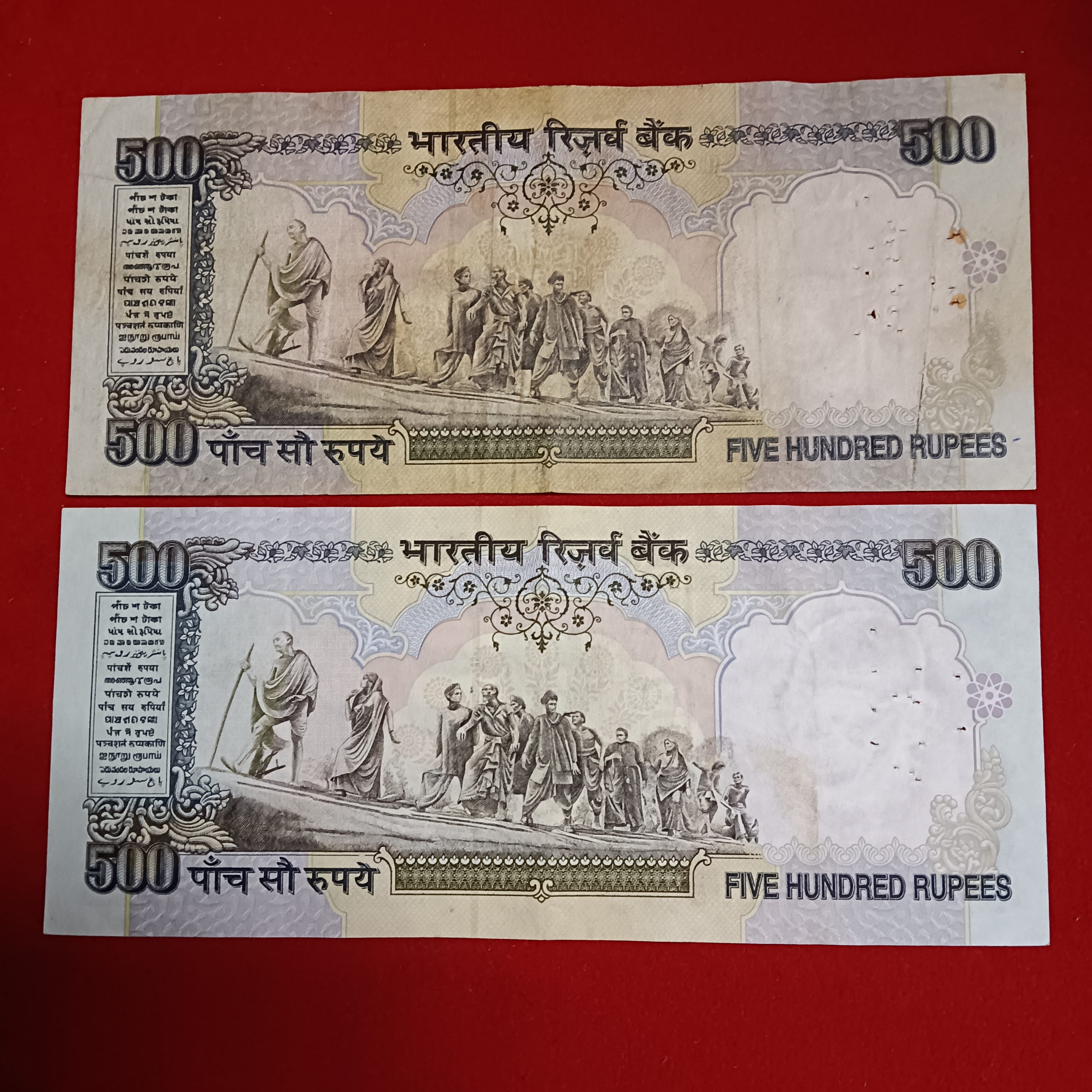 500 Rs Rare Green Issue Dandi Notes Governor Bimal jalan or C Rangarajan 4 Pcs Given Republic of India Sku 33