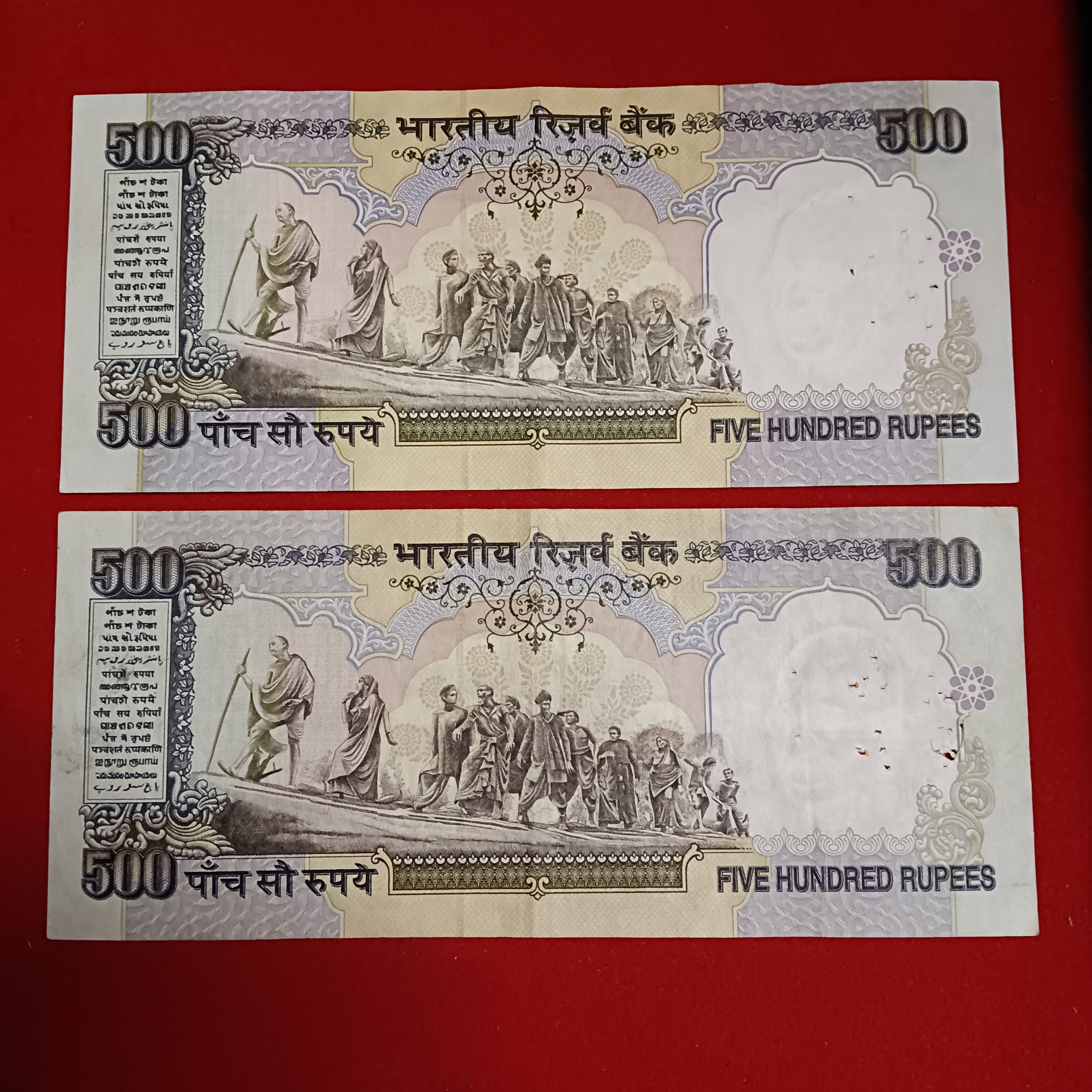 500 Rs Rare Green Issue Dandi Notes Governor Bimal jalan or C Rangarajan 4 Pcs Given Republic of India Sku 33