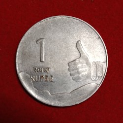 One Rs FSS Extra Metal Error Coin 2009 Year Calcutta Mint RBI Mistake Coin