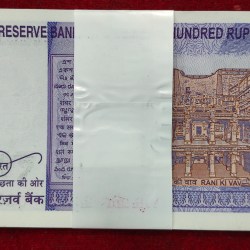 Alternative view of 000001-000100 FANCY NUMBER RARE 100 RUPEES GOVERNOR SHAKTIKANT DAS (2024) F INSERT RARE SERIAL PACKET GEM UNC