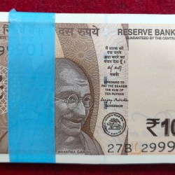 299901-300000 Rare Fancy Serial Packet GEM UNC 10 Rupees 2025 Governor Sanjay Malhotra