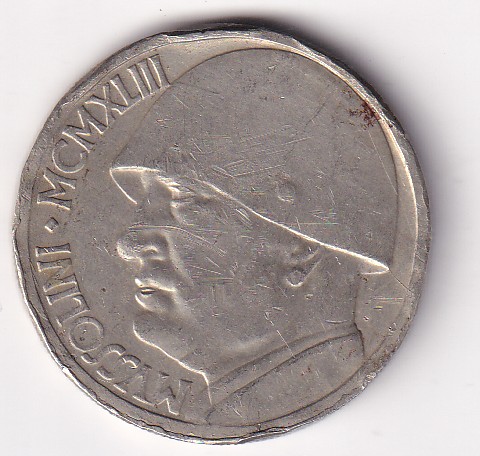 Italy 20 Lire Mussolini Fantasy Medal#E-146