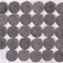 Alternative view of 29 Different 50 Pence (United Kingdom) Rare Commemorative Coin (29 Pcs) Set#E-152