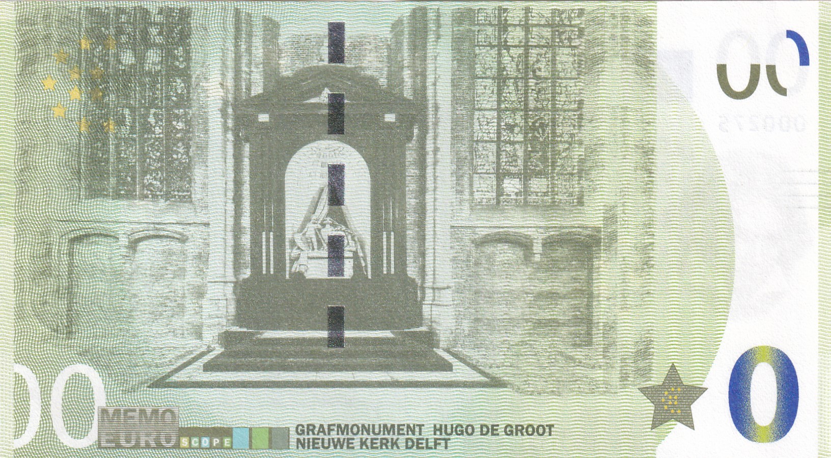Netherlands 0 Memo Euro - Hugo de Groot Rare UNC Note