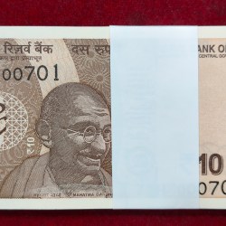 000701-000800 RARE SERIAL PACKET WITH 000786 FANCY NUMBER GEM UNC 10 RUPEES 2024 GOVERNOR SHAKTIKANT DAS