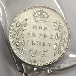 Alternative view of British India Edward 1906 Silver Coin UNC Mumbai Mint