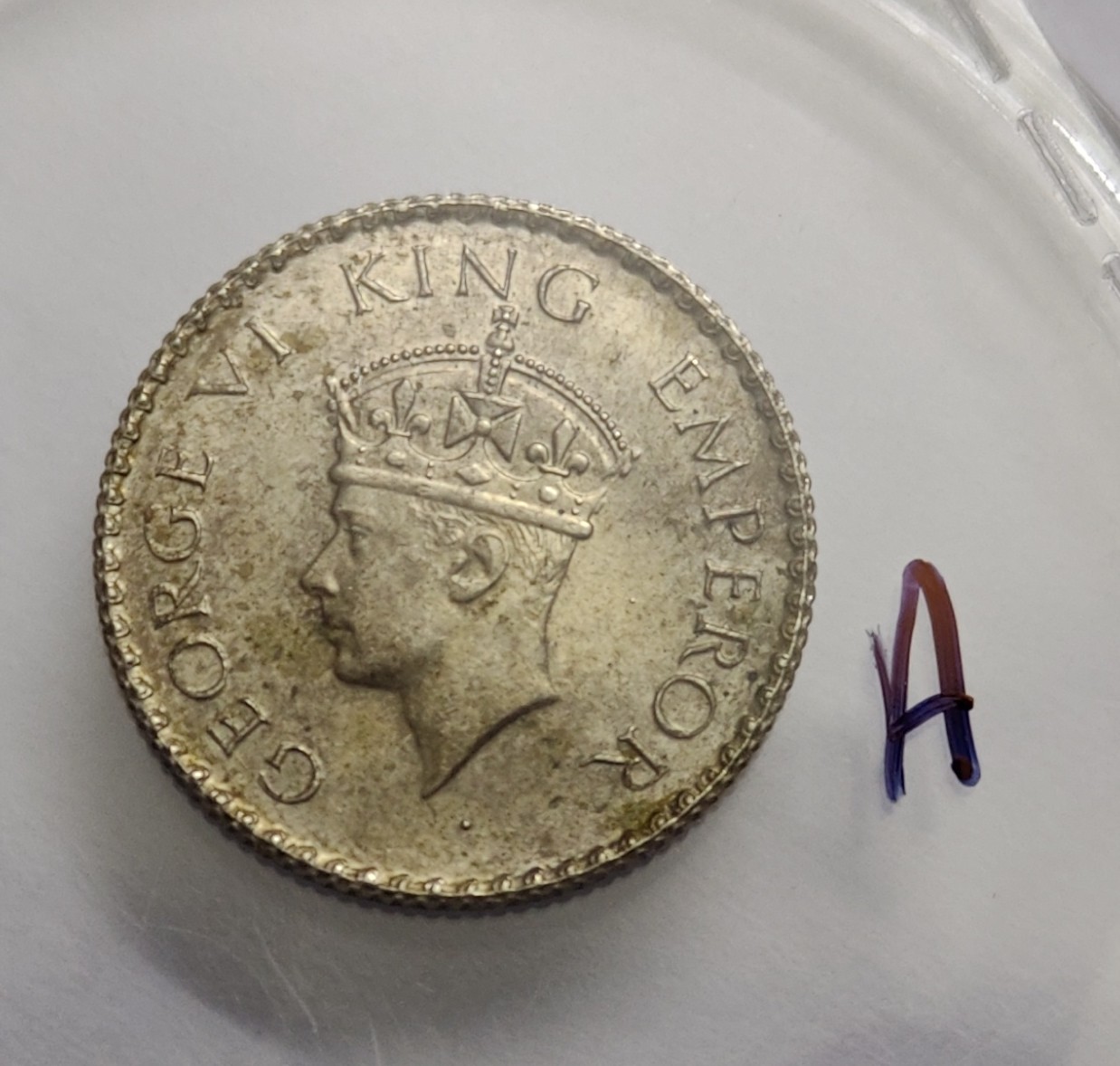 British India George VI 1/4 Rupee 1940 Silver Coin unc