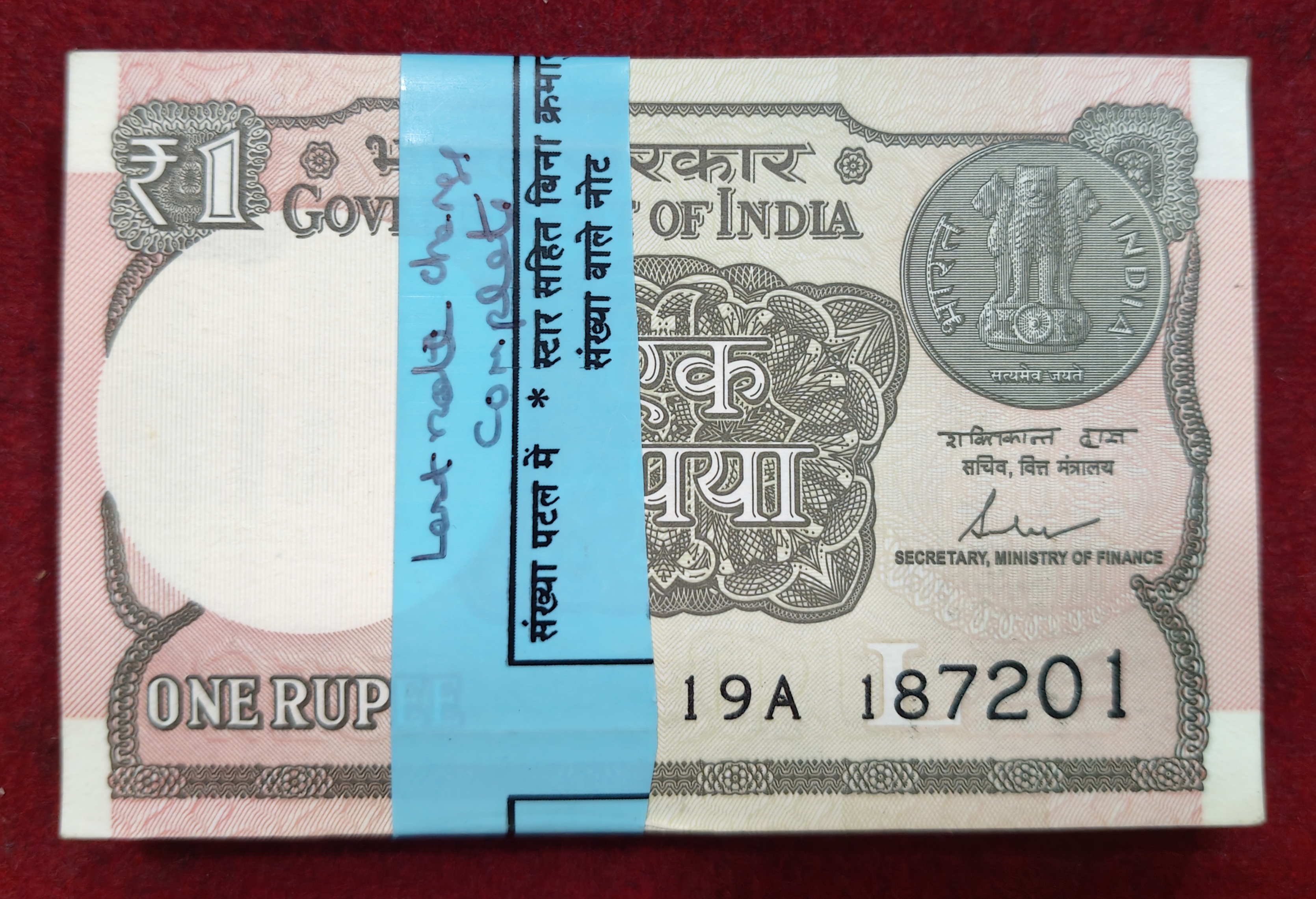 One Rupees 2017 Governor Shaktikant DAS Rare 99 Note Serial Packet GEM UNC #*36