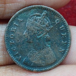 Alternative view of India - British 1⁄12 Anna 1875 ( RARE DATE) - Victoria RARE COIN #E-161