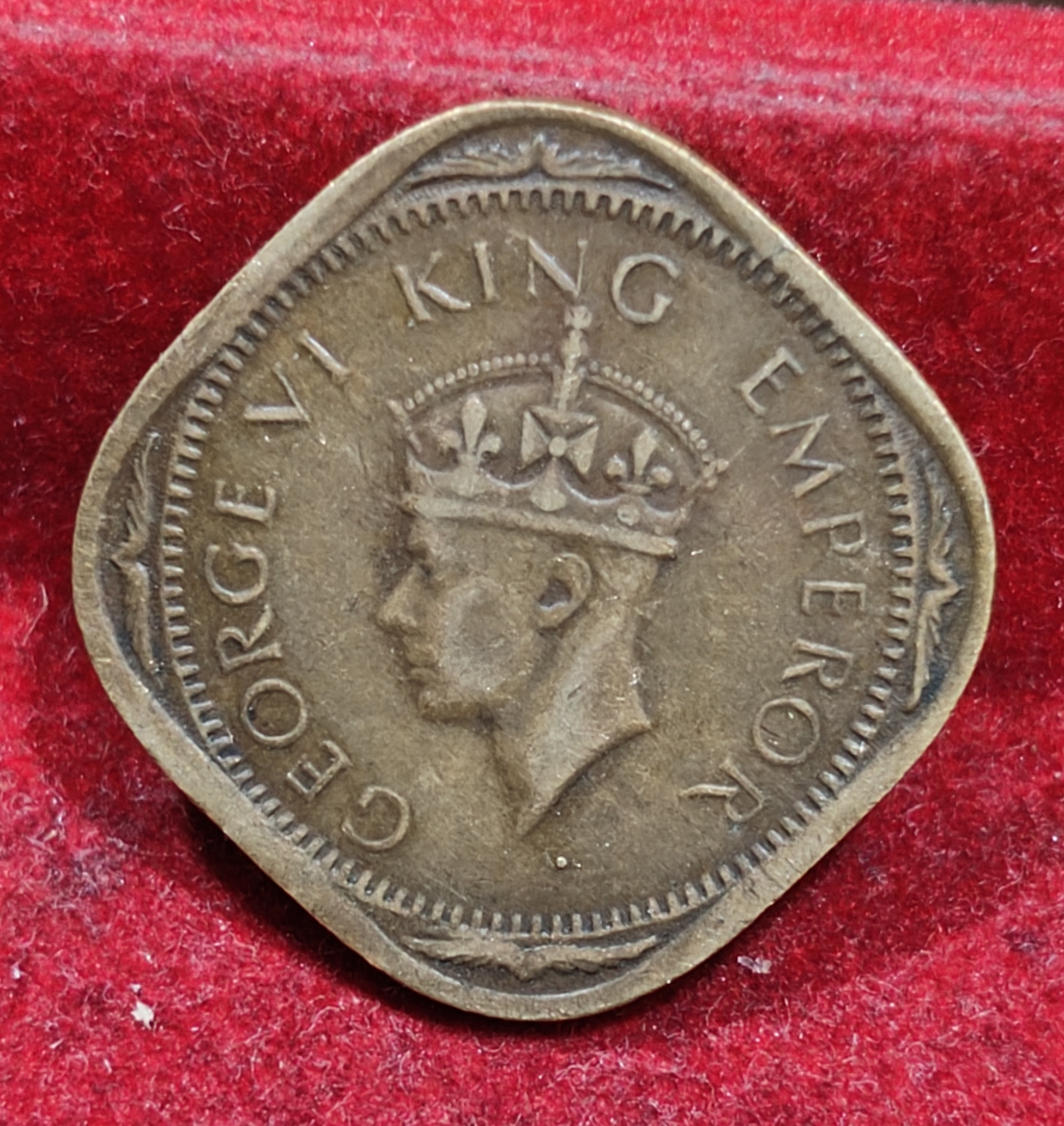India - British 2 Annas 1943 - George VI Rare Coin #E-166 - Image 2