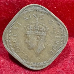 Alternative view of India - British 2 Annas 1943 - George VI Rare Coin #E-167