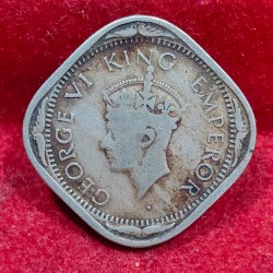 Alternative view of India - British 2 Annas 1940 - George VI Rare Coin #E-168