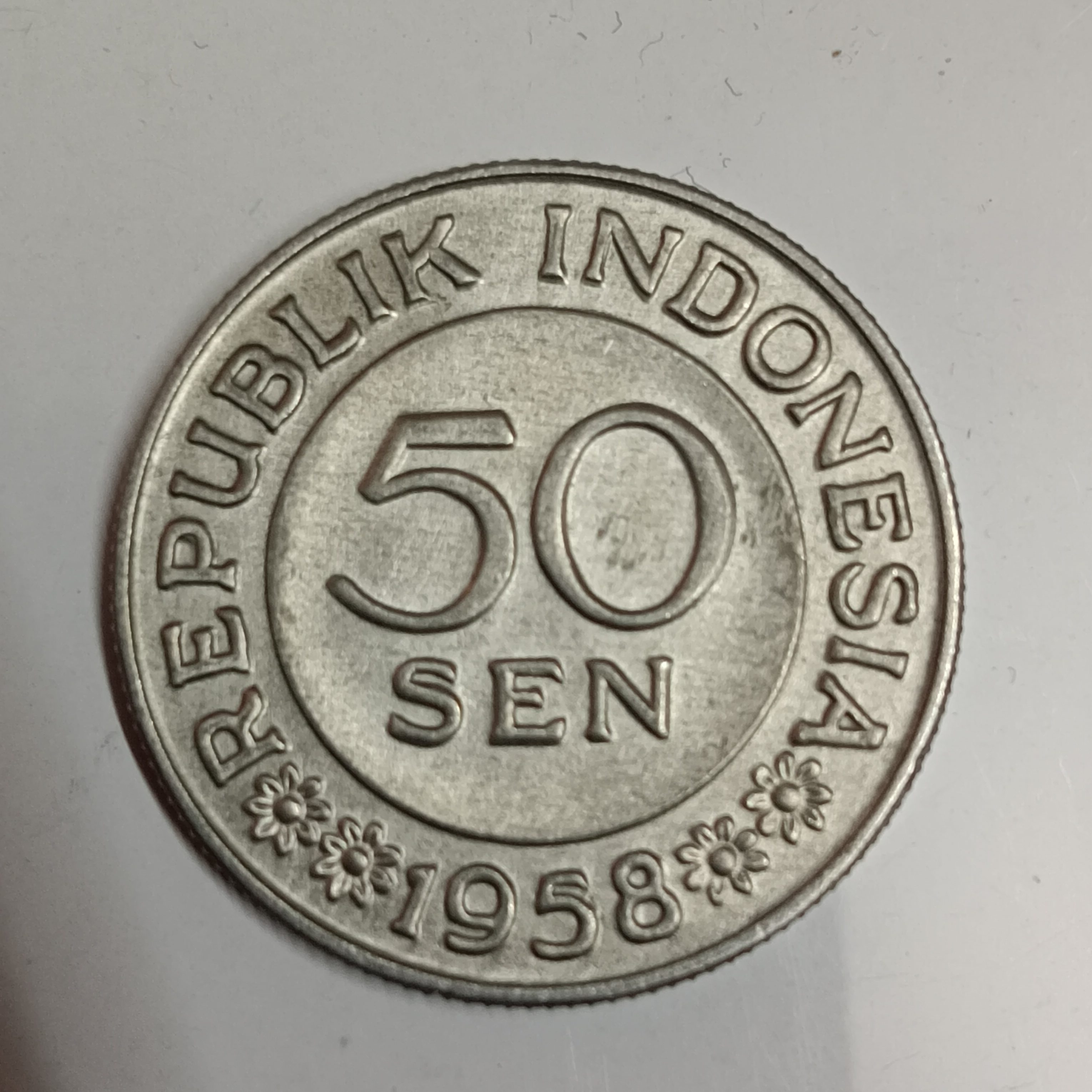 Indonesia Numismatic Coin Show 1958 Year 50 SEN Republic of Indonesia - Image 3
