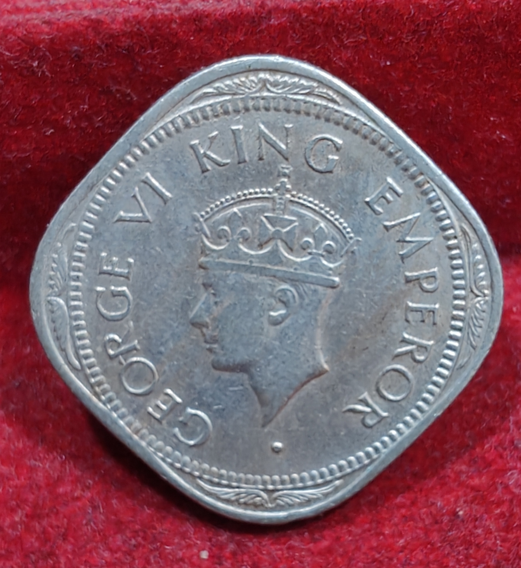India - British 2 Annas 1947 - George VI Rare Coin #E-169 - Image 2