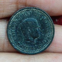 India, Portuguese 1⁄12 Tanga 1901 - Charles I Lisboa mint Rare Coin #E-173