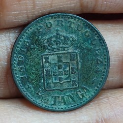 Alternative view of India, Portuguese 1⁄12 Tanga 1901 - Charles I Lisboa mint Rare Coin #E-174