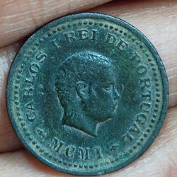 India, Portuguese 1⁄12 Tanga 1901 - Charles I Lisboa mint Rare Coin #E-174