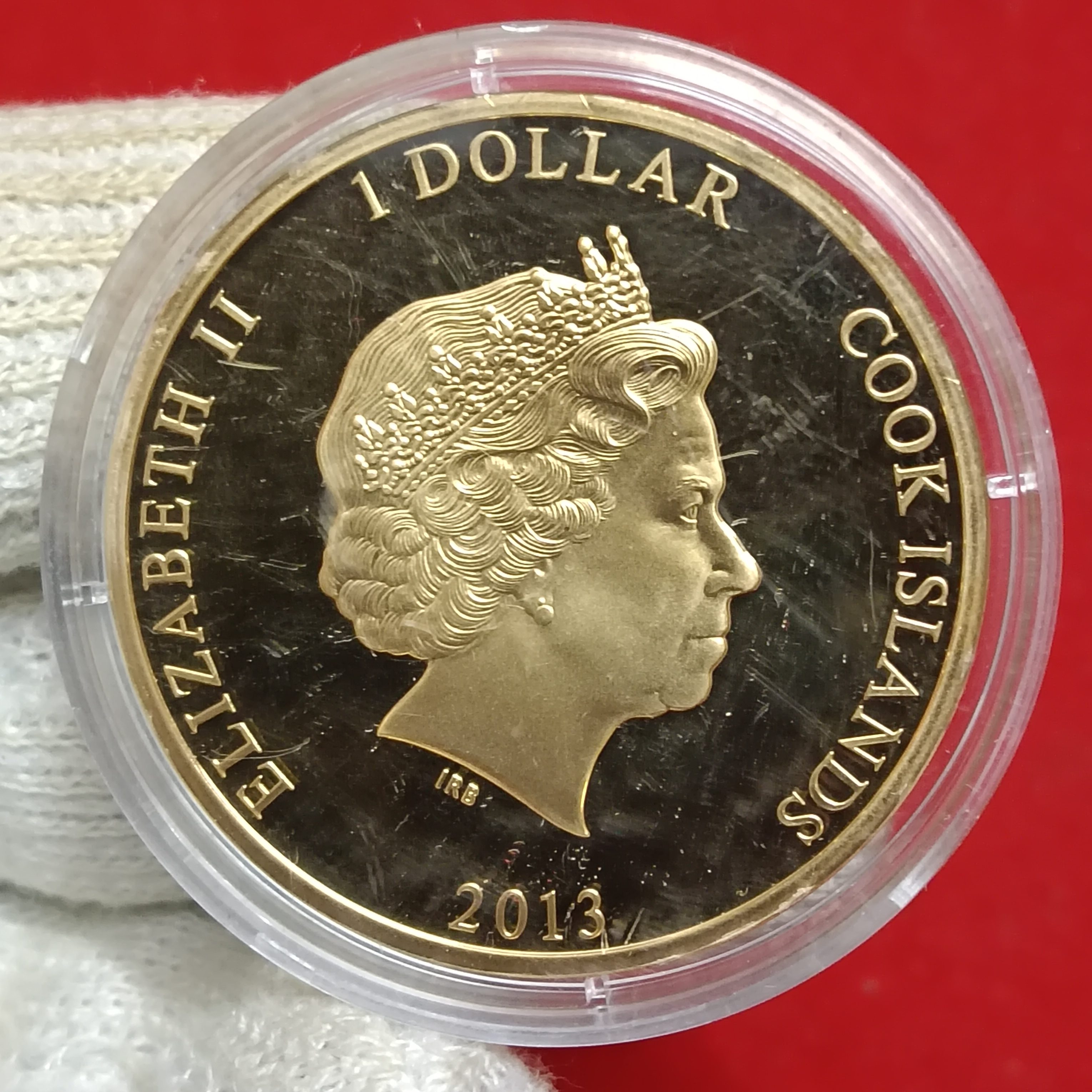2013 Cook Islands $1 commemorative Proof coin celebrating the 60th anniversary of Queen Elizabeth II's