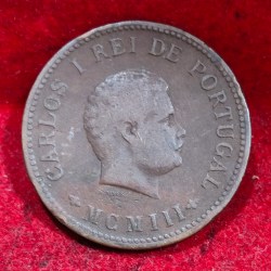 India, Portuguese ½ Tanga 1903 - Charles I Lisboa mint Rare Coin #E-180