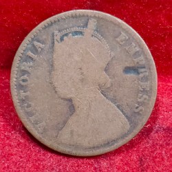 Alternative view of Indian Local and Princely states › Bikanir, ¼ Anna 1895 - Victoria Rare Coin #E-183