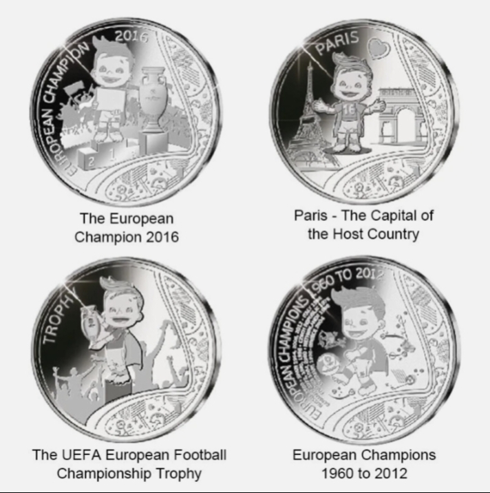 EX Rare UEFA Euro France 2016 Year Proof Coin