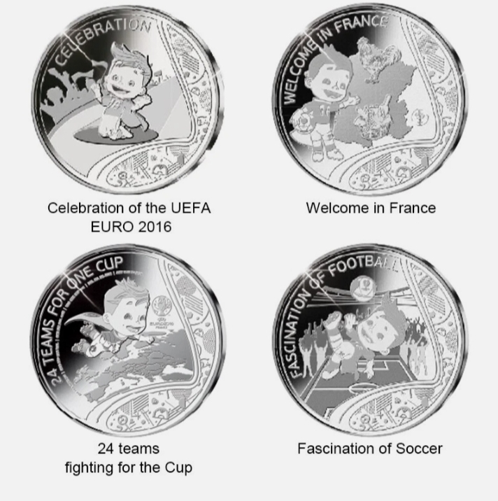 EX Rare UEFA Euro France 2016 Year Proof Coin