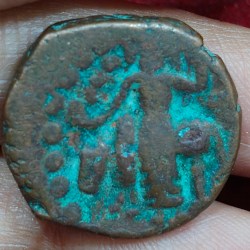 Alternative view of India (ancient) › Kushan Empire Tetradrachm - Vima Kadphises (Years 100-127) Rare Coin #E-190
