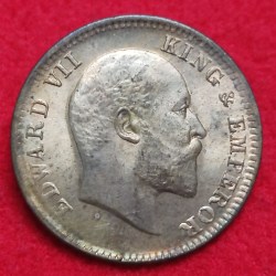 Alternative view of ONE QUARTER ANNA EDWARD VII 1908 CALCUTTA MINT
