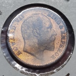 Alternative view of 1/12 ANNA EDWARD VII 1909 CALCUTTA MINT GEM UNC CONDITION