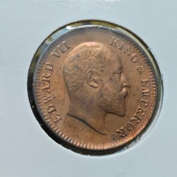 Alternative view of ONE QUARTER ANNA 1907 CALCUTTA MINT GEM UNC CONDITION COIN EDWARD VII KING AND EMPEROR COIN