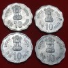 10 Paisa Rural Woman`s Advancement 1980 MIX Mint (2 Coin Hyderabad +2 Coin Mumbai ) 4 Coin Set - Image 2