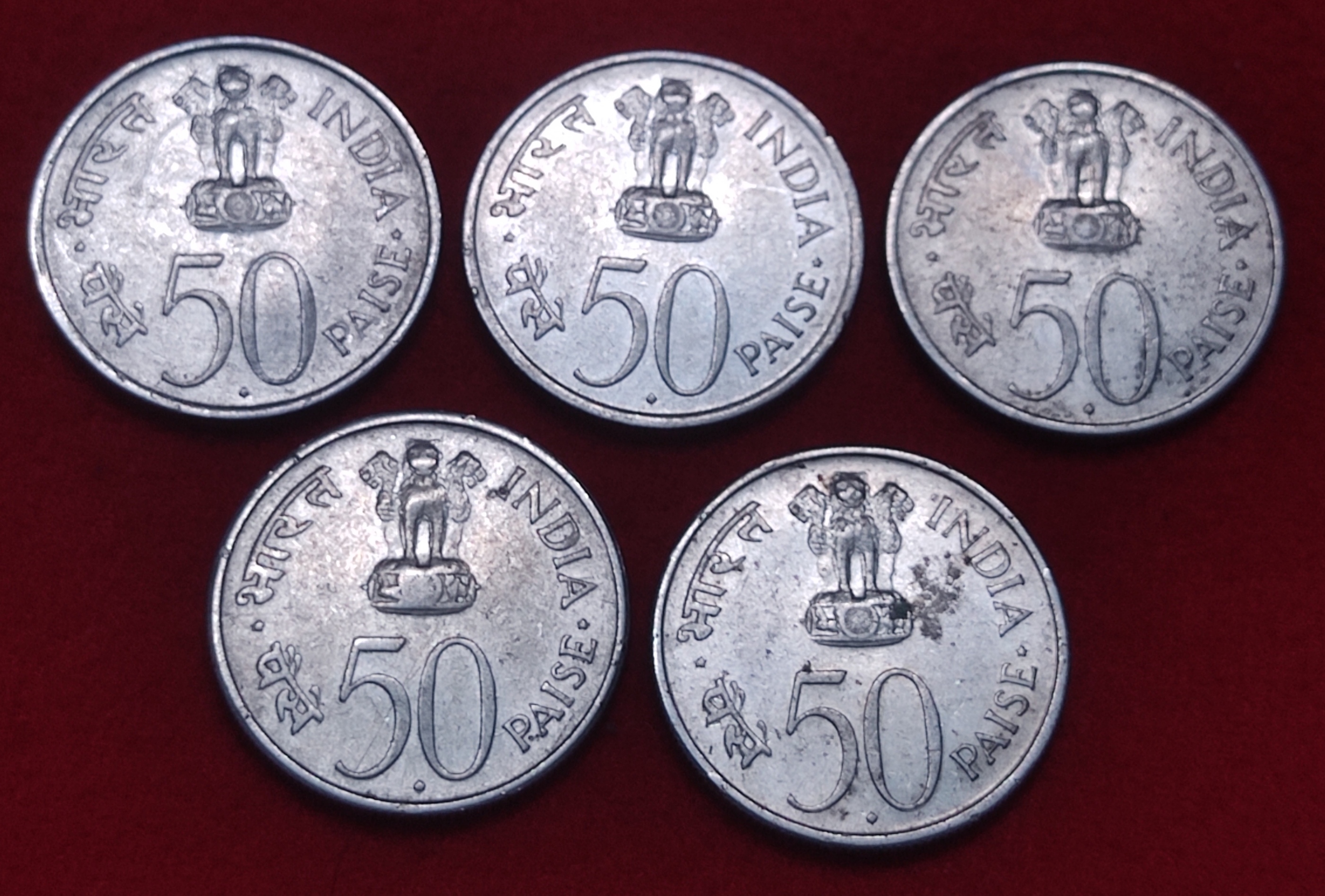 50 Paisa Jawaharlal Nehru 1964 - 5 Coin Set