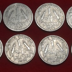Alternative view of 1/4 RUPEE 1951 LOT 8 COIN