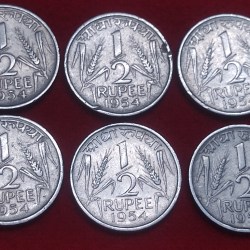 HALF RUPEE 1954 LOT 6 COIN