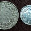 2 Different Switzerland 1 Franc Helvetia standing and A.G. Sigg Rare (2 Coin Set) #E-200 - Image 2