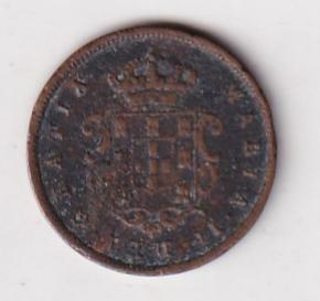 Mozambique 2 Réis - Maria II (Colonial Coinage) 1853 Rare Coin #E-204