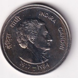 India 20 Rupees (Indira Gandhi) Rare Commemorative Coin#C-38