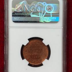 Alternative view of RARE ONE QUARTER ANNA 1897 - VICTORIA EMPRESS NGC GRADED MS 64 #C-44