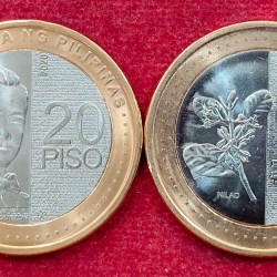 Philippines 20 Piso BSP seal Rare Bimetallic UNC Coin #E-222