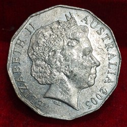 Alternative view of Australia 50 Cents - Elizabeth II 4th Portrait - XVIII Commonwealth Games Melbourne 2006 Commemorative issue Rare Lowest Price Coin # E-229