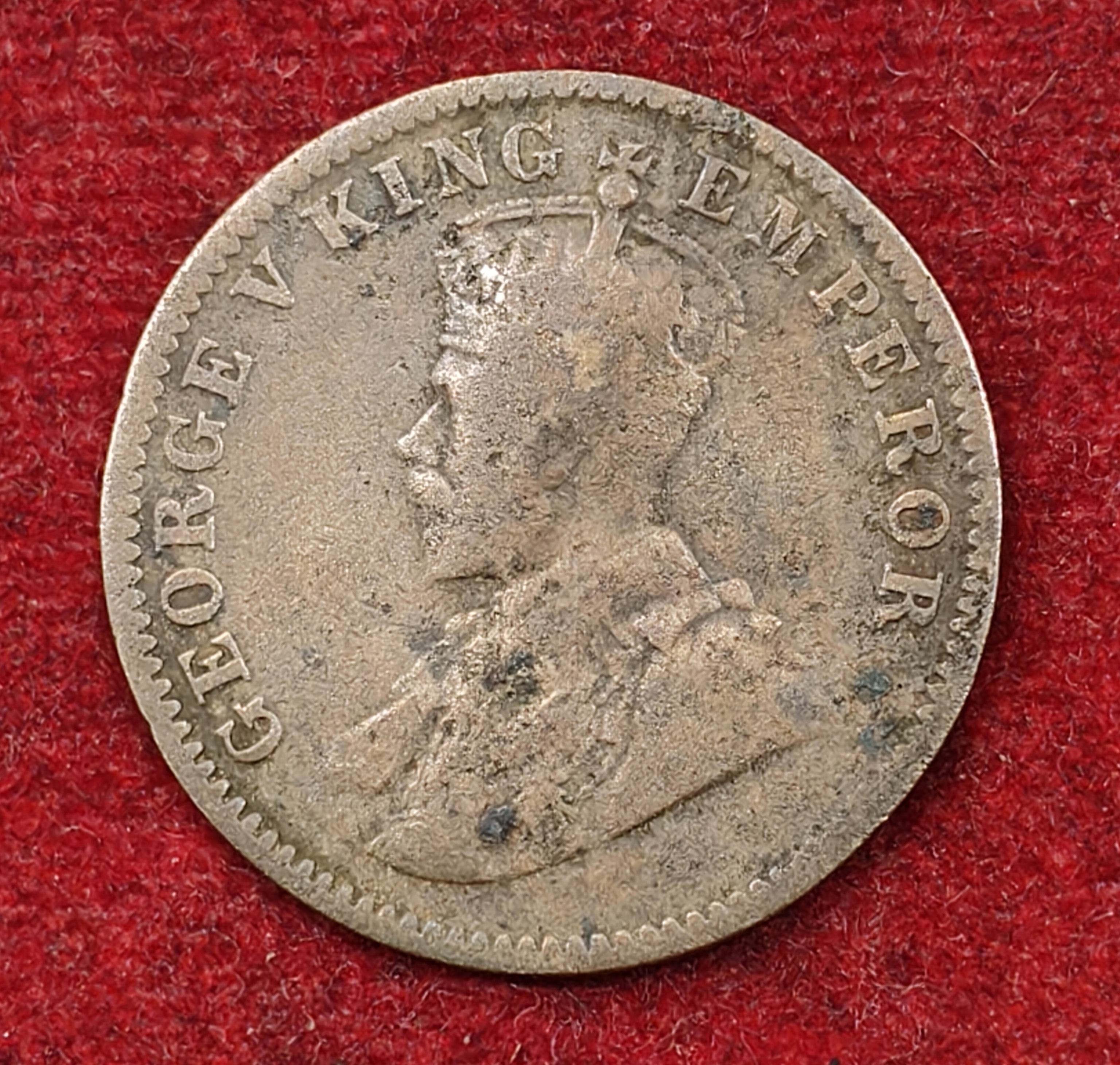 India - British ¼ Anna 1916 (Rare date) - George V Rare Coin # E-232