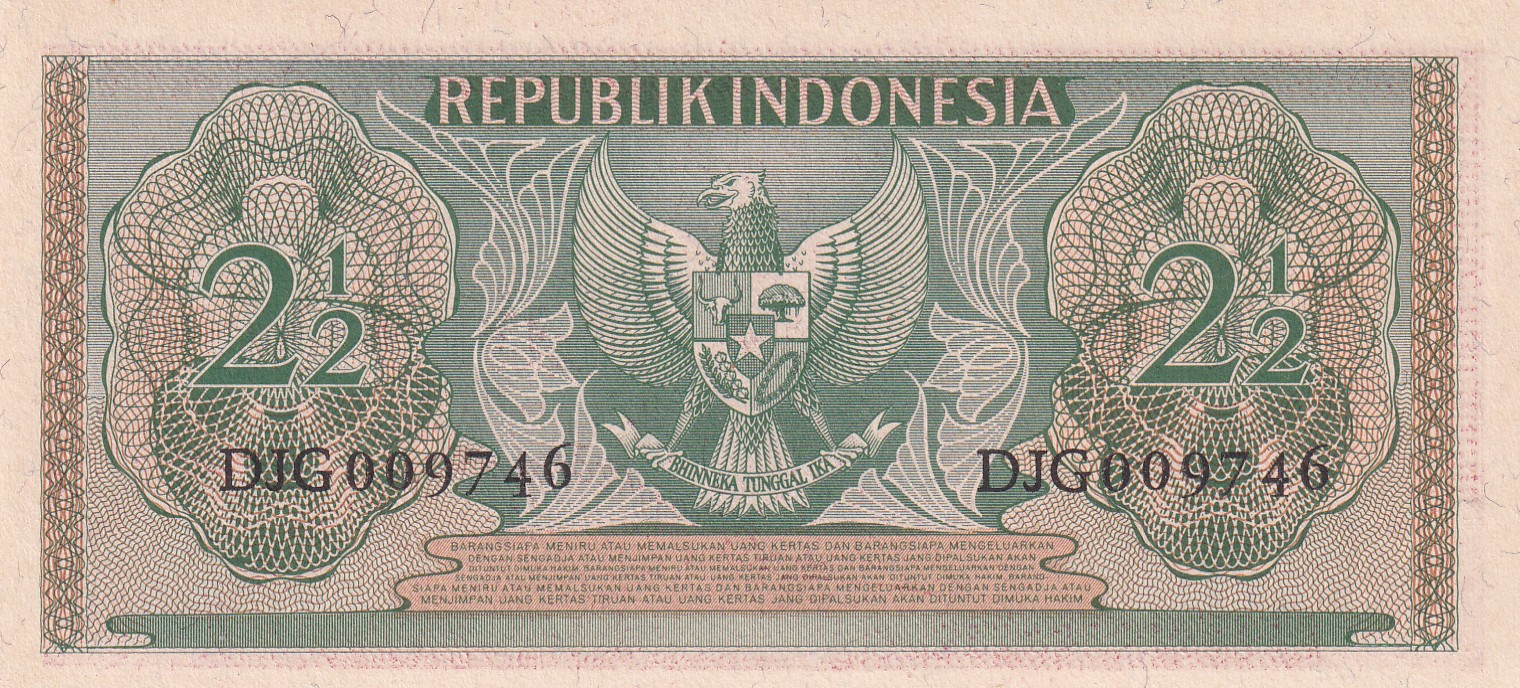 Indonesia 2½ Rupiah Rare Note