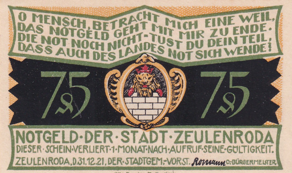 Germany 75 Pfennigs (1921) History Series Rare Note Lowest Price