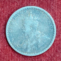 Alternative view of British-India 2 Annas 1916 (George V) Rare Silver Coin#E-274