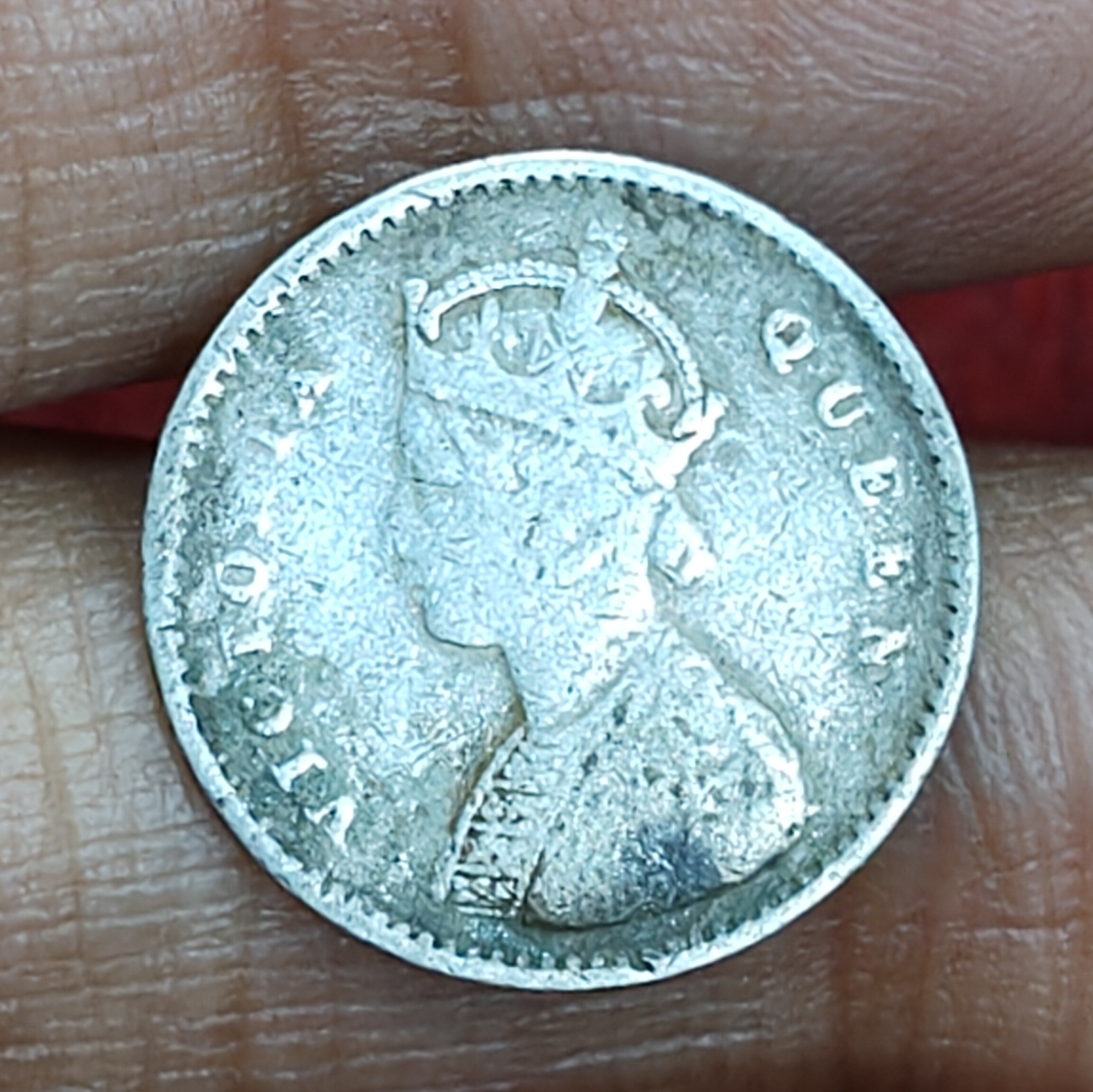 British-India 2 Annas 1862 (Victoria) Rare Silver Coin#E-286