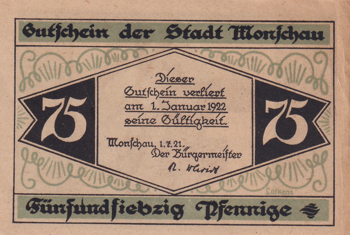 Germany, 75 Pfennigs ( 1922 ) series Rare Note Lowest Price