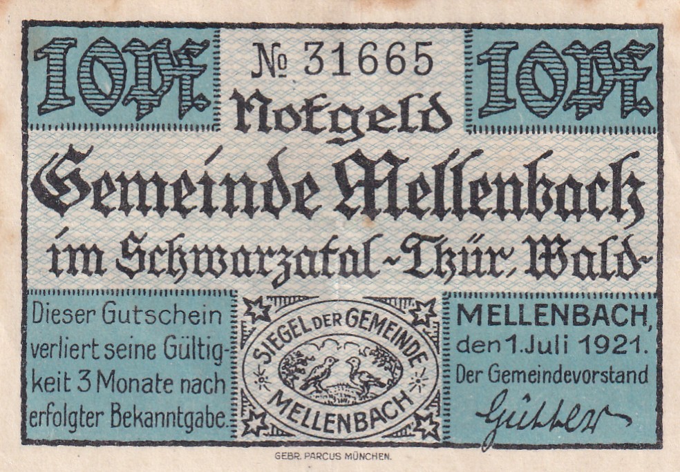 Germany, 10 Pfennigs ( 1921 ) series Rare Note Lowest Price