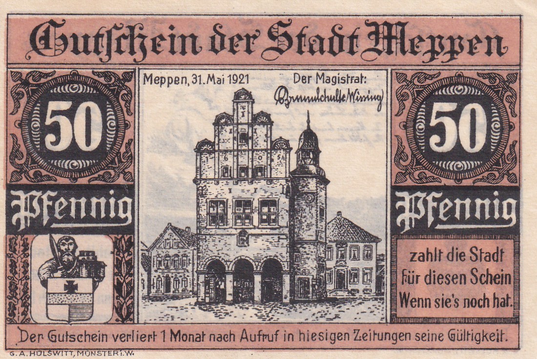Germany, 50 Pfennigs ( 1921 ) series Rare Note Lowest Price