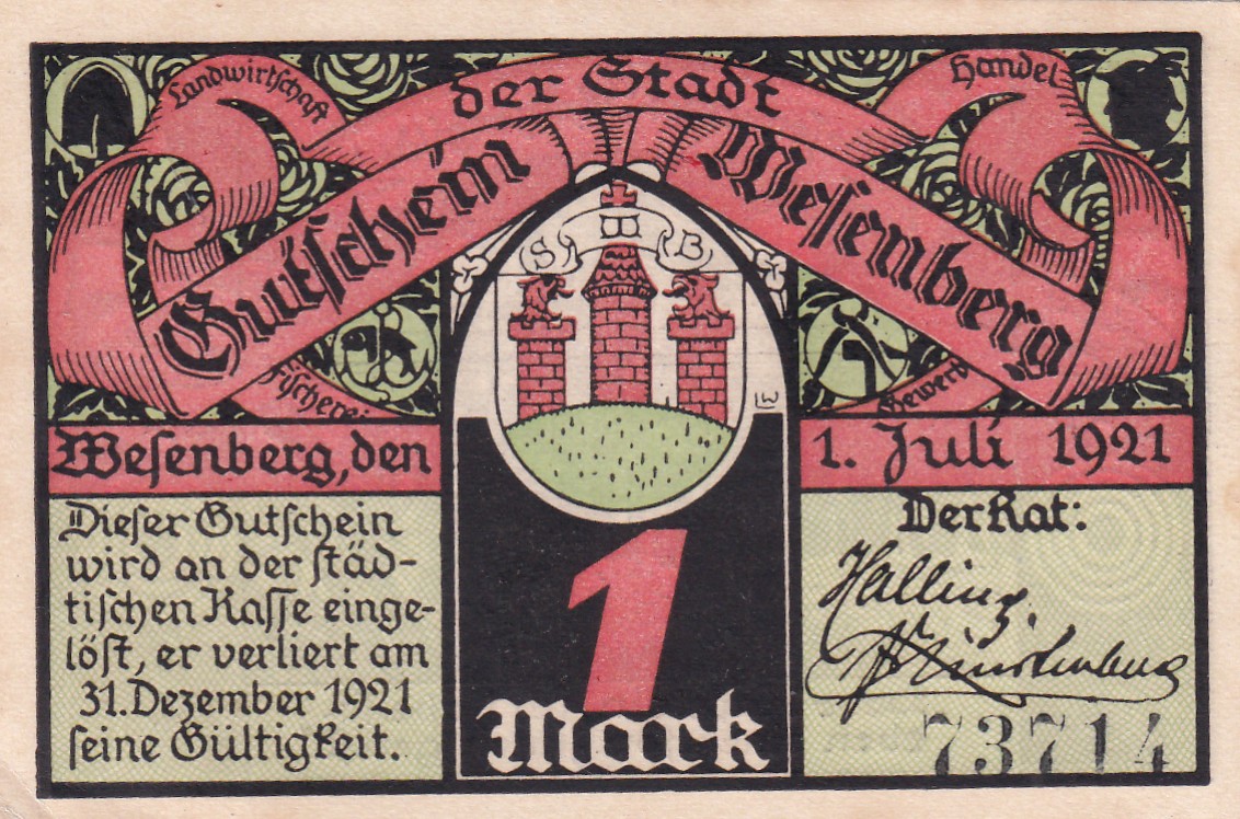 Germany, 1 Mark ( 1921) series Rare Note Lowest Price